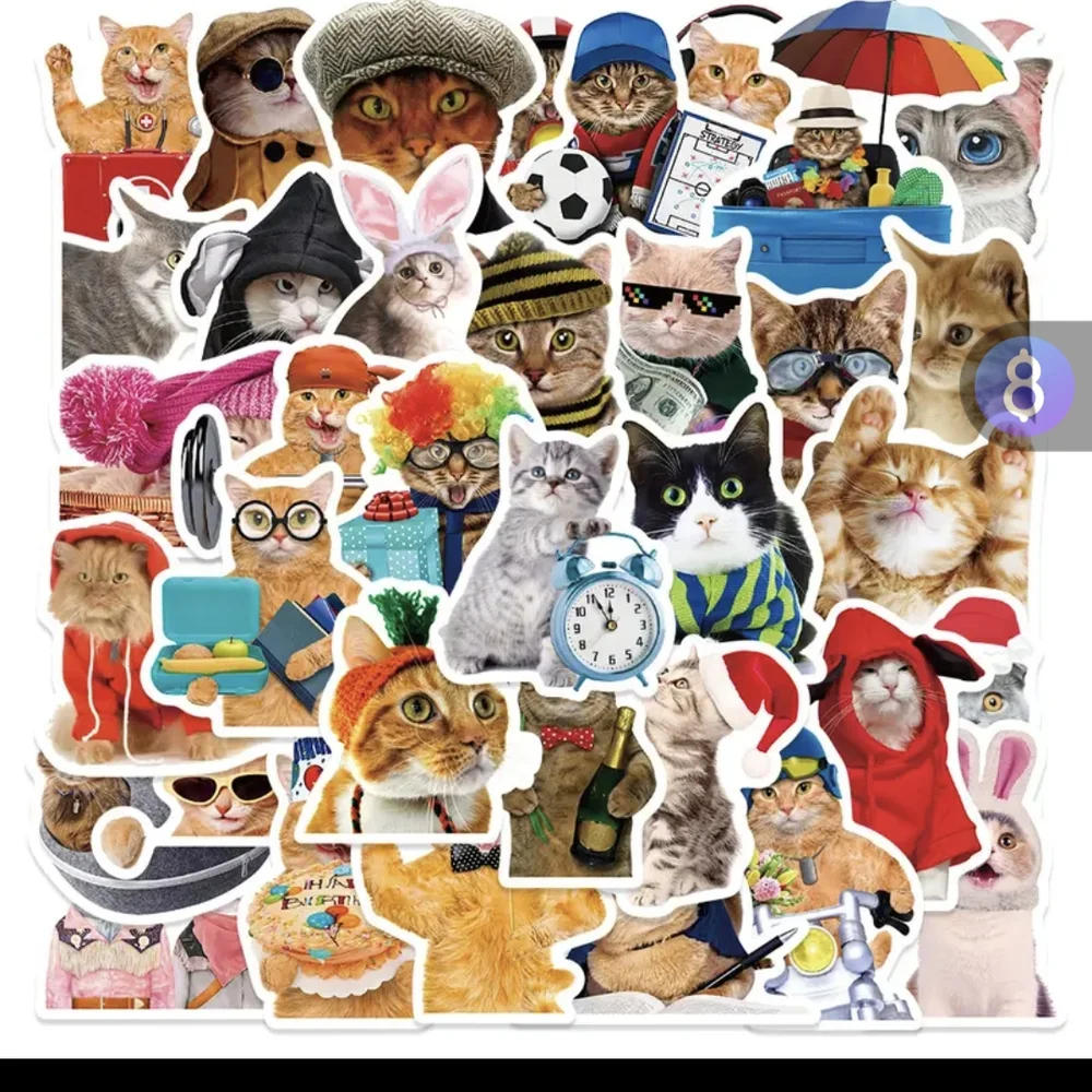 Colorful Cat Sticker Set - Picture 2 of 8